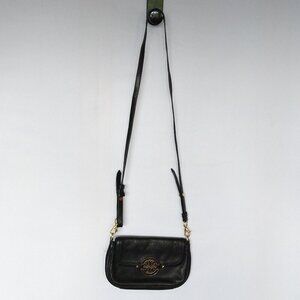 Tory Burch Black Mini Amanda Crossbody Purse Pebble Leather LOGO